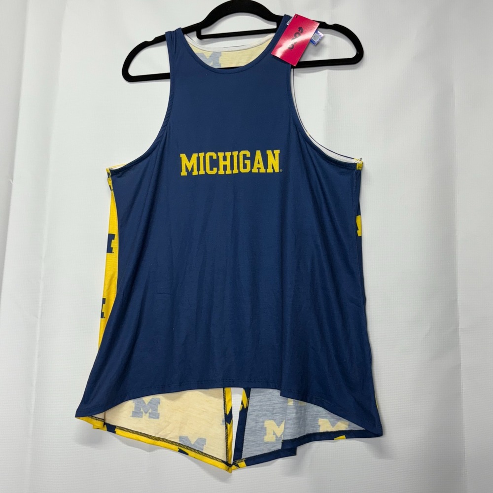Michigan Wolverines NCAA Split Back Tank Top Womens Size‎ L FOCO